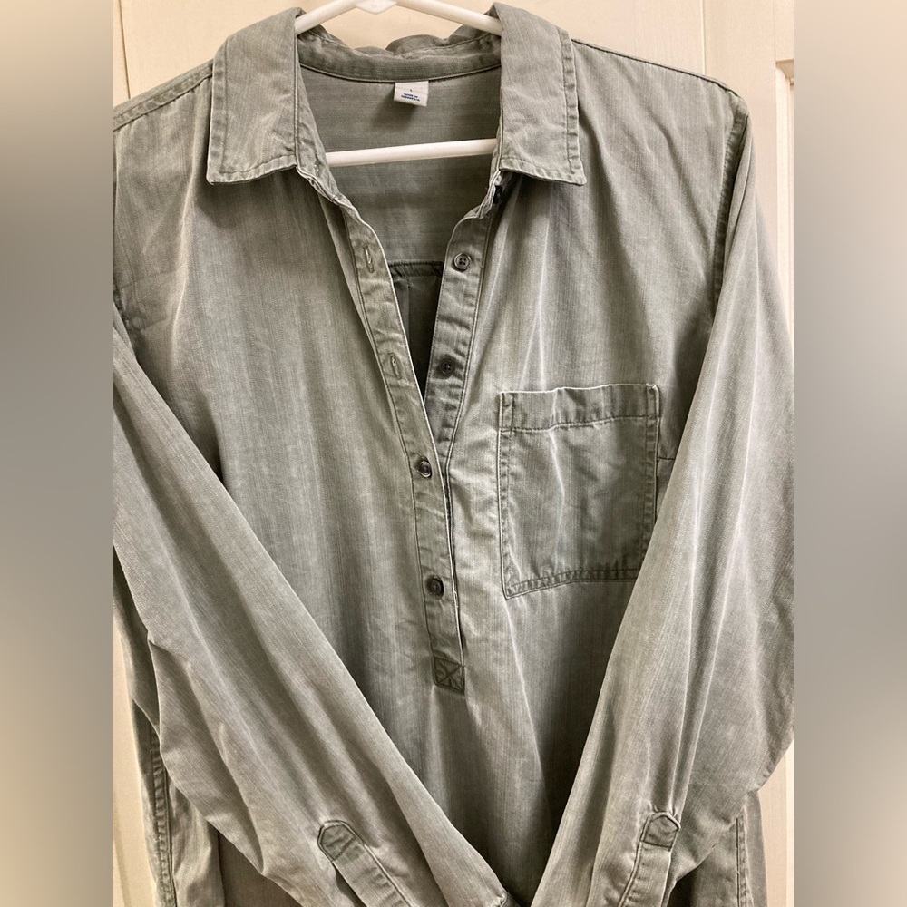 Old Navy Sage Green Shirt Dress